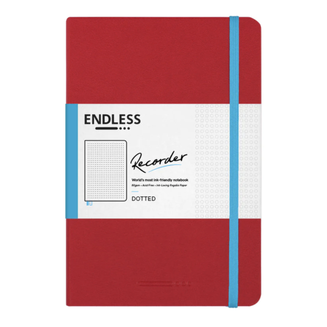 Recorder Notebook by Endless Paper A5 - Crimson Sky - Dotted