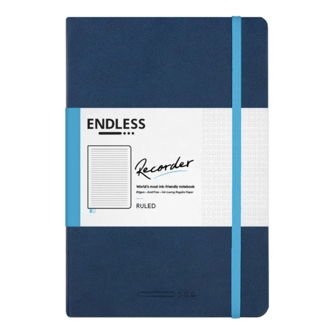 Recorder Notebook by Endless Paper A5 - Deep Ocean - Ruled