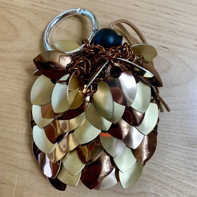 Poseidon's Forge: Scalemail Dice Bag - Minoan Artefact (Gold, Copper, Rose Gold) *with Clip