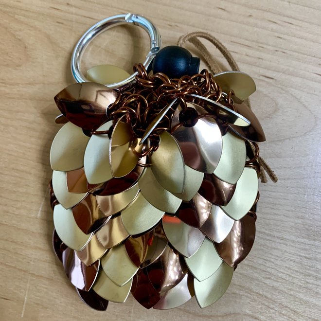 Poseidon's Forge: Scalemail Dice Bag - Minoan Artefact (Gold, Copper, Rose Gold) *With Clip