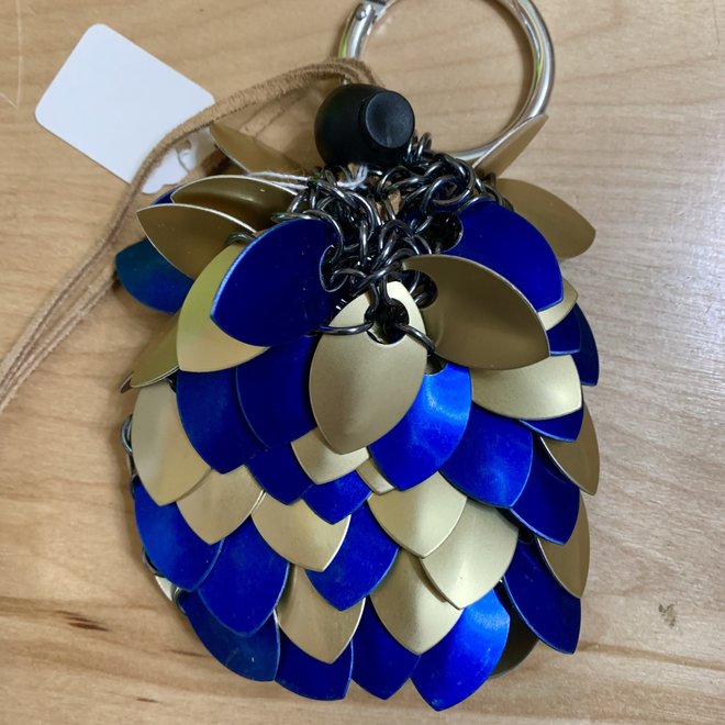 Poseidon'S Forge: Scalemail Dice Bag - Seahorse Cavalry (Blue, Gold) *With Clip