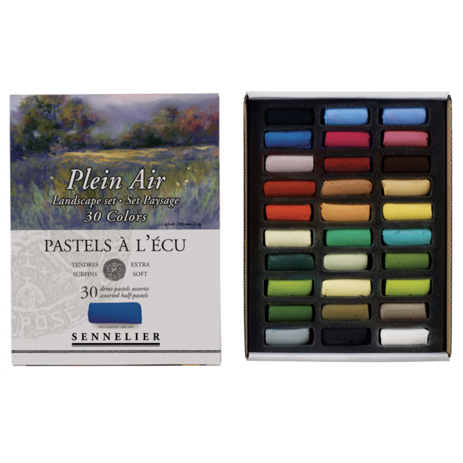 Sennelier Extra-Soft Pastel Half Stick Sets, 30-Color Landscape Set