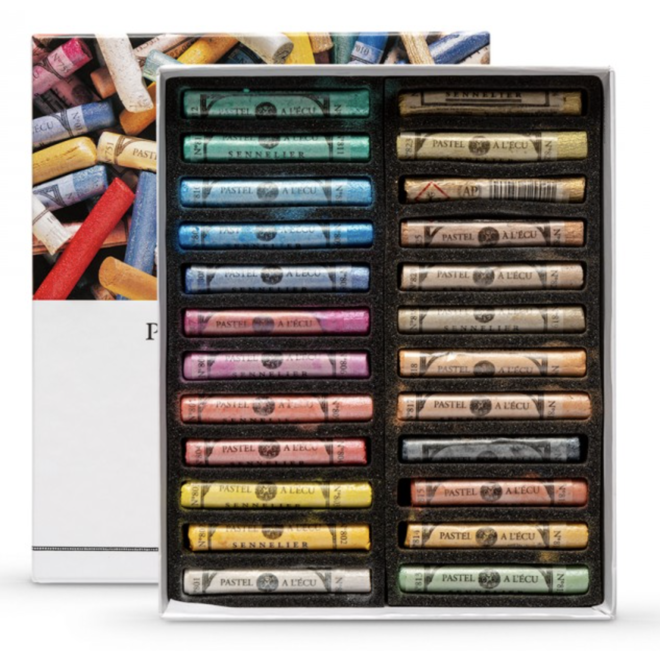 Sennelier Extra-Soft Pastel Full Stick 24-Color Iridescent Colour Cardboard Set