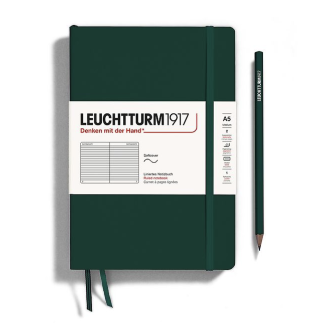 Leuchtturm1917 Notebook Softcover Ruled Forest Green