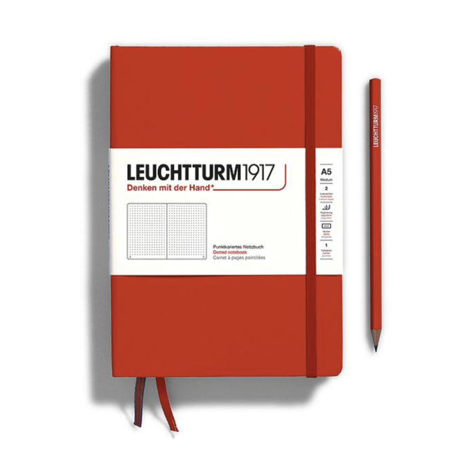 Leuchtturm1917 A5 Medium Hardcover Dotted Notebook - Fox Red