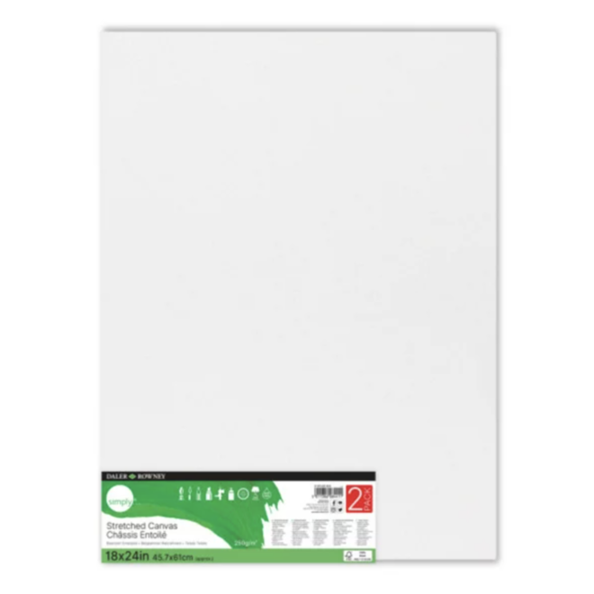 Daler Rowney Canvas 2 pack Regular Thickness 18x24" EA