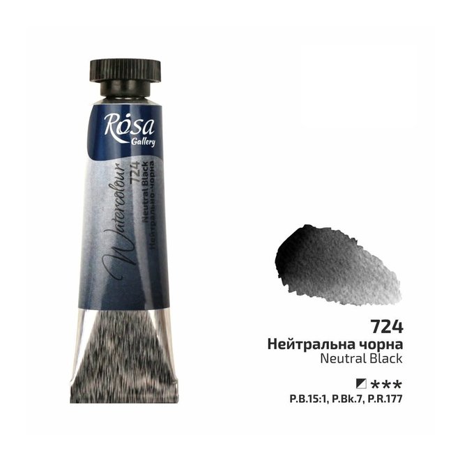 Rosa Watercolour 10Ml Tube Neutral Black 724