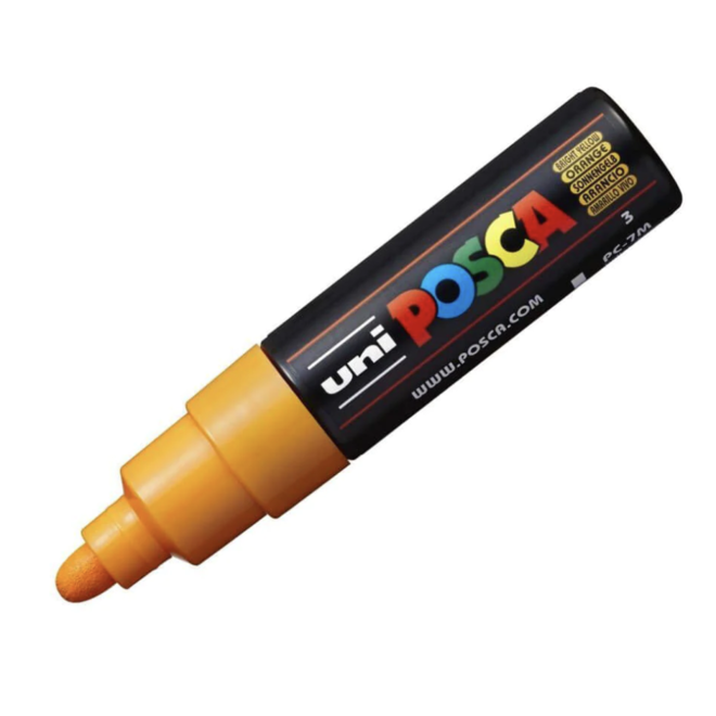 Posca Acrylic Marker Pc-7M Broad Bullet Bright Yellow Orange