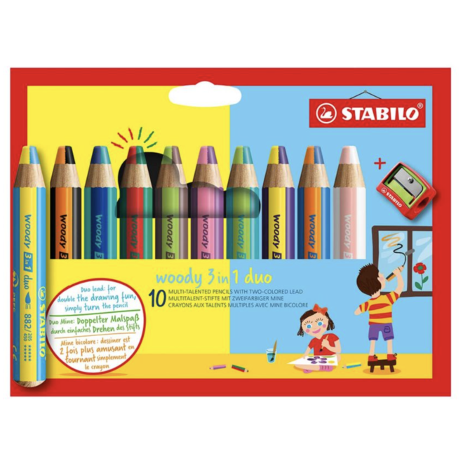Woody Duo Pencil Set Of 10 With Sharpener