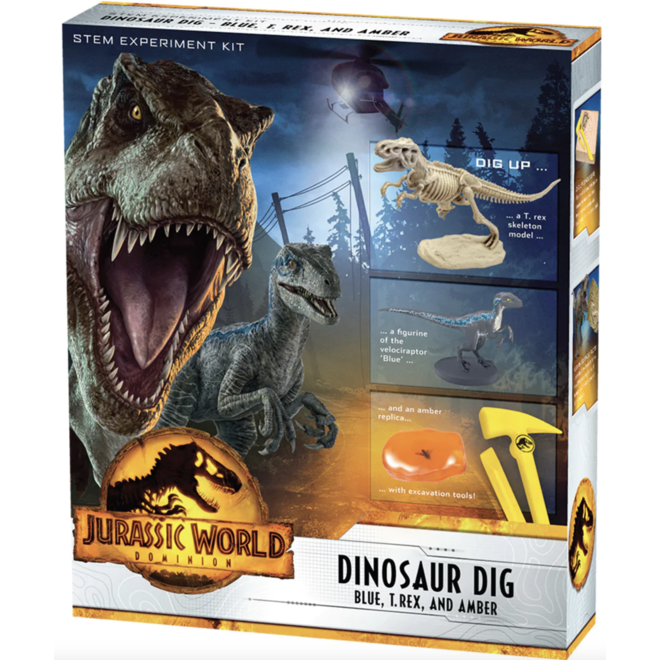 Thames & Kosmos Jurassic World Dominion: Dinosaur Dig 1 - Blue, T. Rex, and Amber