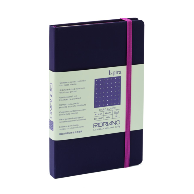Fabriano Ispira Hard-Cover Notebooks, 5.8" x 8.3" (A5) - Dotted PURP 96S