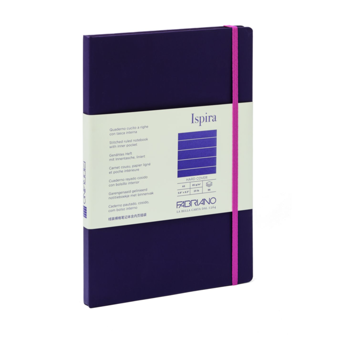 Fabriano Ispira Hard-Cover Notebooks, 5.8" x 8.3" (A5) - Lined PURP 96S