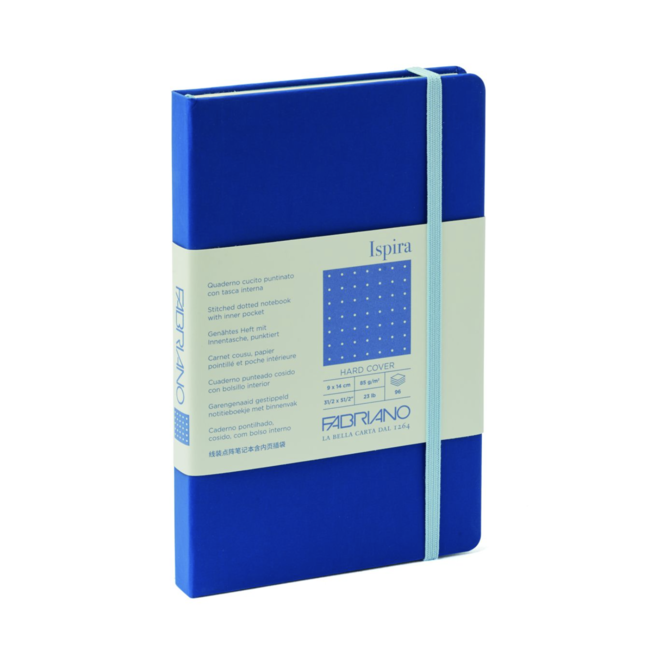 Fabriano Ispira Hard-Cover Notebooks Dotted, 3.5" x 5.5" BLU 96