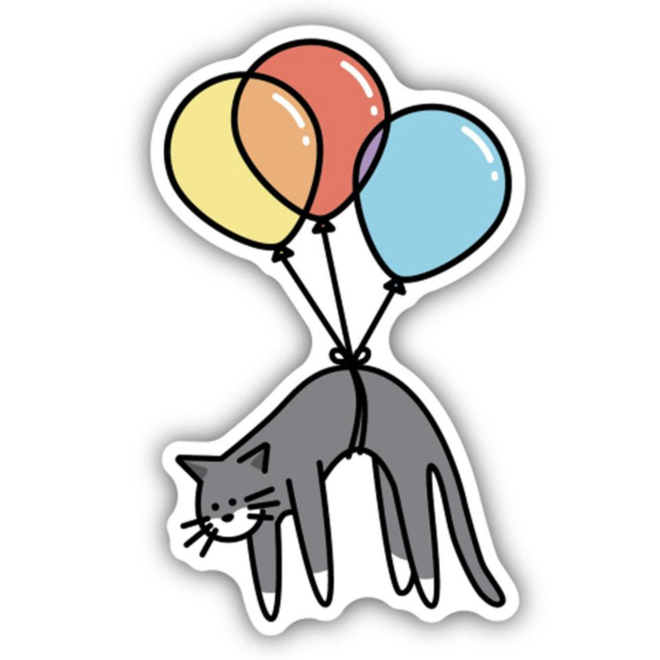 Balloon Cat | Large Printed Stickers
