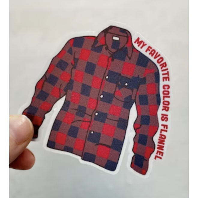 MY FAVORITE COLOR IS FLANNEL | LARGE PRINTED STICKERS