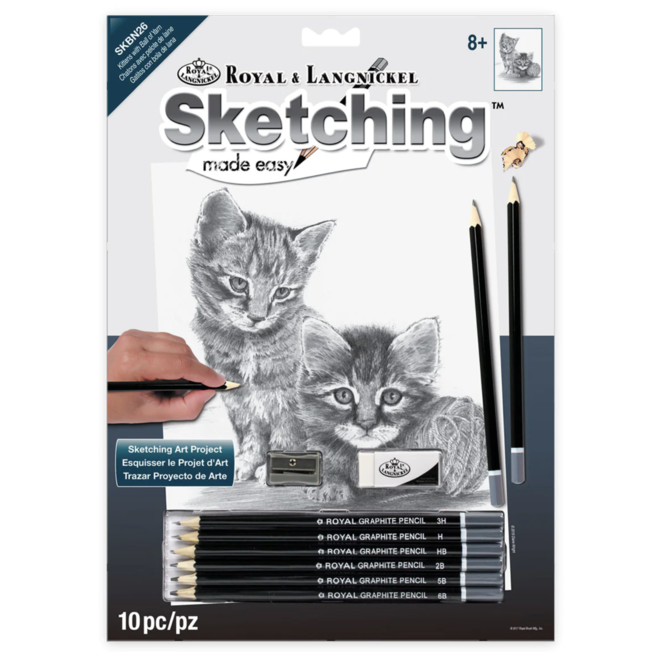 Sketching Made Easy: Kittens With Ball Of Yarn