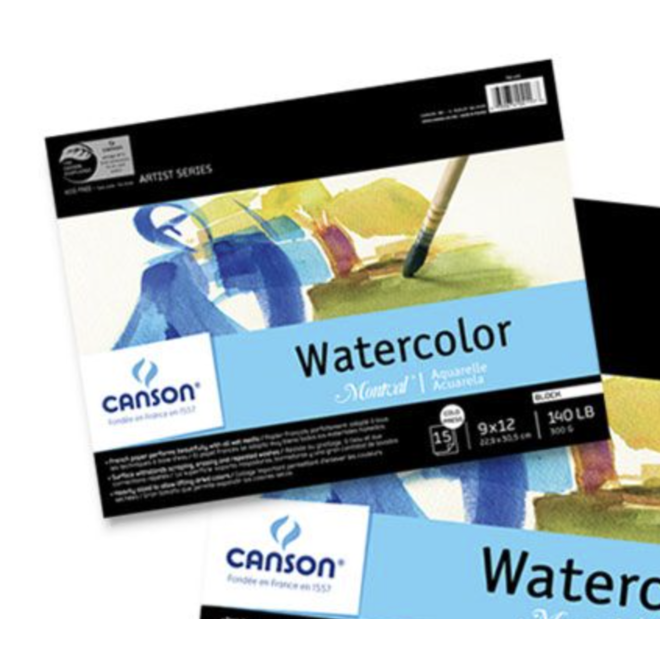 Montval Watercolour Block 15 Sheets 9X12" 140Lb