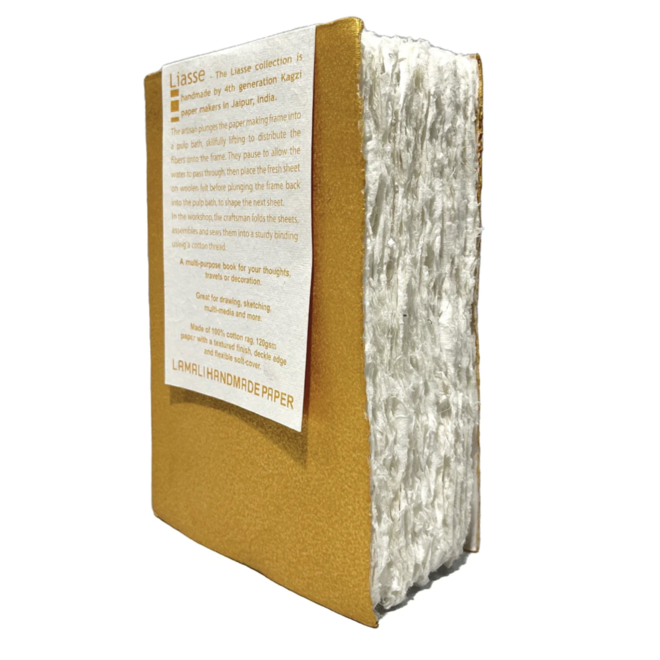 Liasse Soft-Cover Handmade Books, Gold - 4.7" x 7.1", 180 Pgs./Bk.