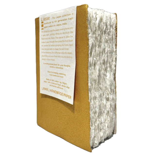 Liasse Soft-Cover Handmade Books, Gold - 4.7" X 7.1", 180 Pgs./Bk.