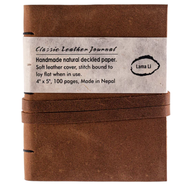 Lamali Leather Soft-Cover Handmade Journals, 4" x 5" - 200 Pages