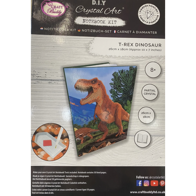 DIY Crystal Art Notebook Kit: T-Rex Dinosaur