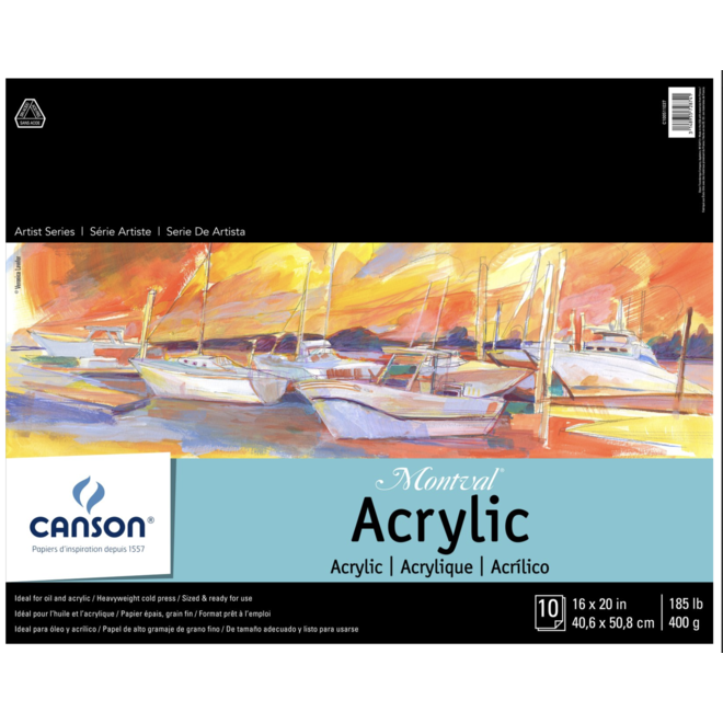 Montval Acrylic Paper 16 x 20 Pad - 10 Sheets