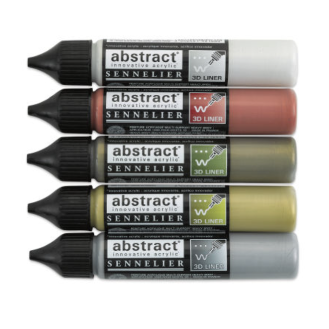 Sennelier Abstract Acrylic Liner 27ml Metallic Colour Set Of 6