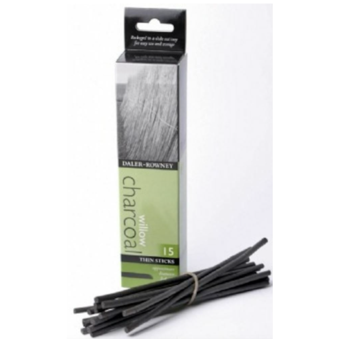 Lyra -  Willow Charcoal 15 Thin Sticks