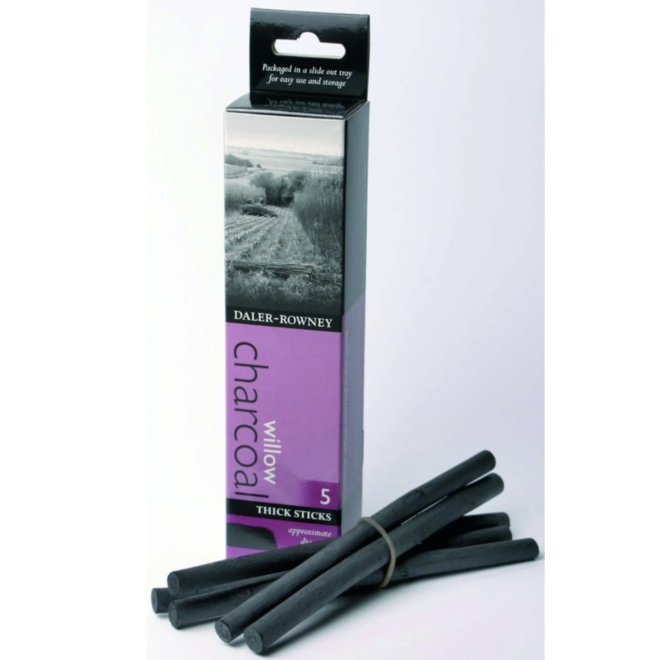 Daler Rowney -  Willow Charcoal 5 Thick Sticks