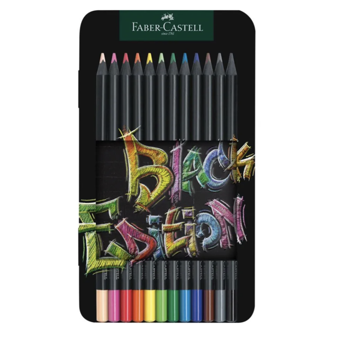 Faber Castell Black Edition Color Pencil Tin/12
