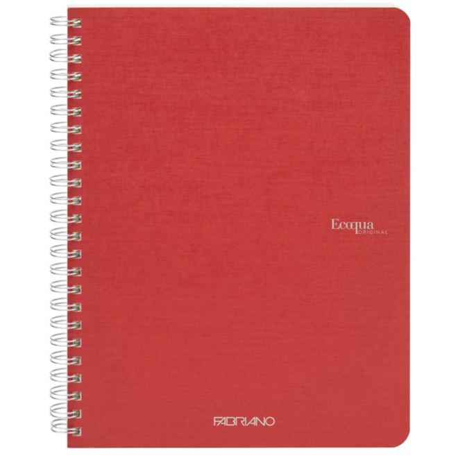 Ecoqua Original Spiral-Bound Notebooks, 5.8" x 8.3" (A5) - Graph, Red - 70 Shts./Bk.