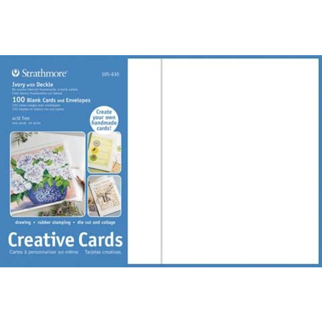 Strathmore Creative Cards Ivory Deckle 100Pk
