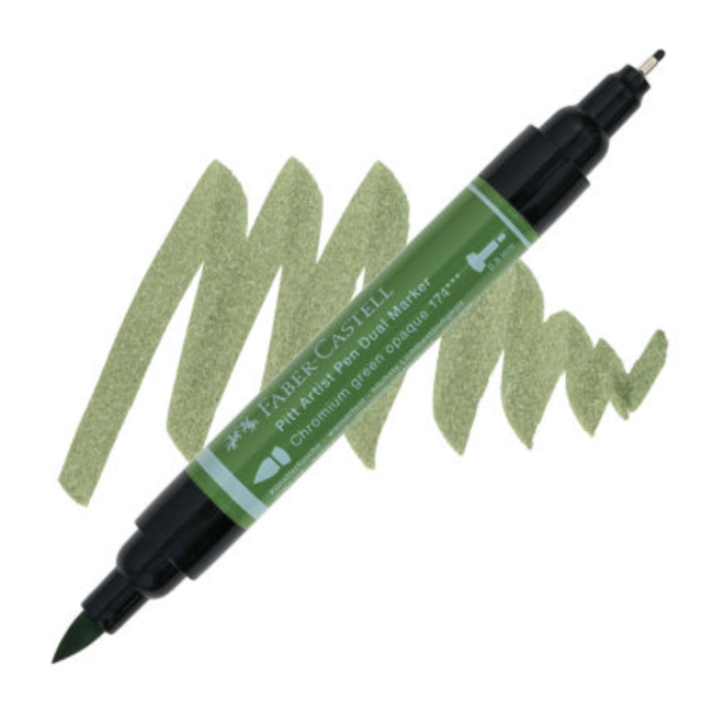 Faber Castell Pitt Artist Pen 174 Dual Marker Chromium Green Opaque