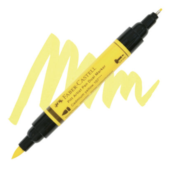 Faber Castell Pitt Artist Pen 107 Dual Marker Cadmium Yellow