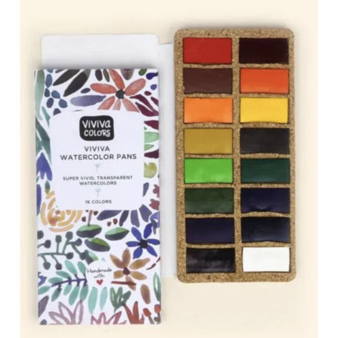 Viviva Watercolor Pans Sets, Spring 16 Colour Set