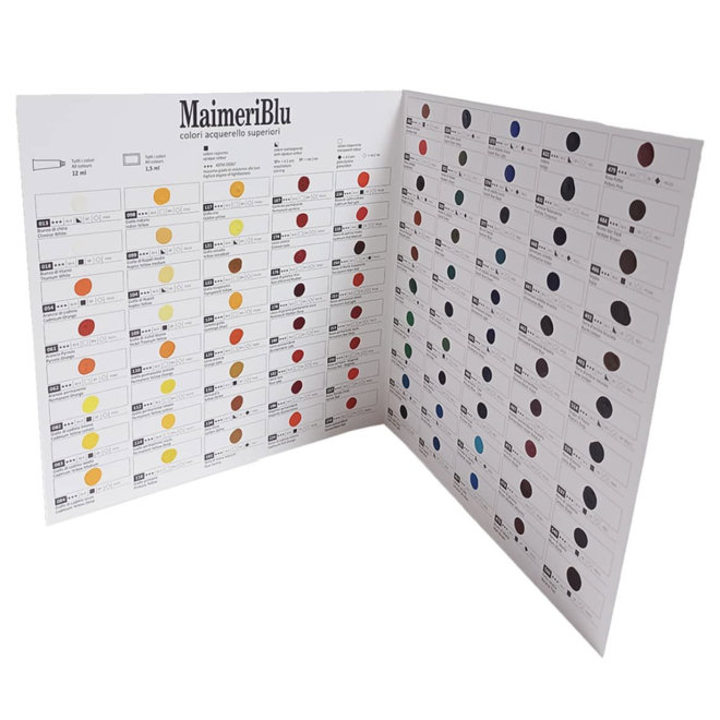 Maimeri Blu Artist Watercolor - 90 Color Dot Card