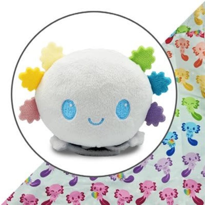 Teeturtle Plushie Tote Bags - Rainbow Axolotls, White