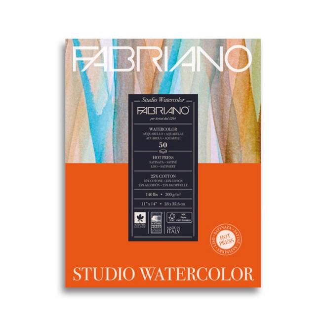 Fabriano Artistico Watercolor Block - 10x14 Vegan Extra White, 140lb Cold  Press (20 Sheets)