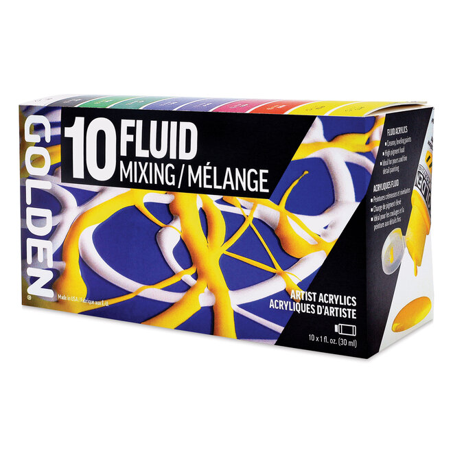 Golden Fluid Mixing Set Includes ten colors in 1 fl. oz. / 30ml bottles
