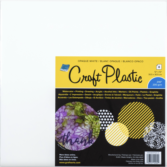 Craft Plastic Opaque White 25 sheets 12x12