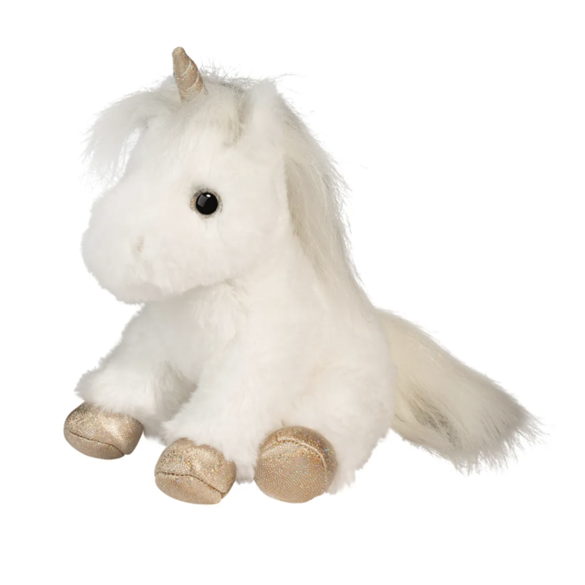 Douglas Cuddle Toy Plush Elodie White Unicorn Mini Soft