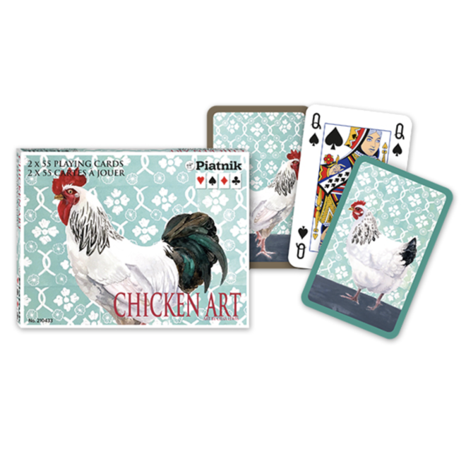 Piatnik Double Deck Playing Cards - Chicken Art