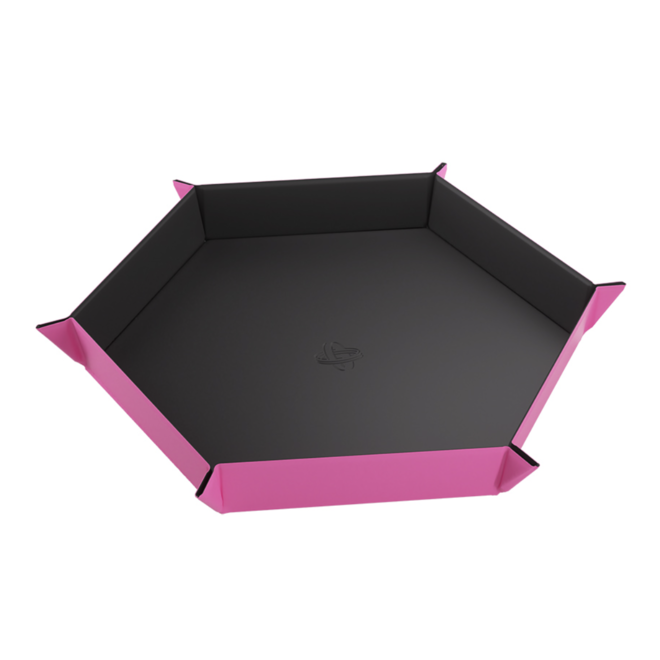 Gamegenic: Magnetic Dice Tray - Hexagonal: Black/Pink