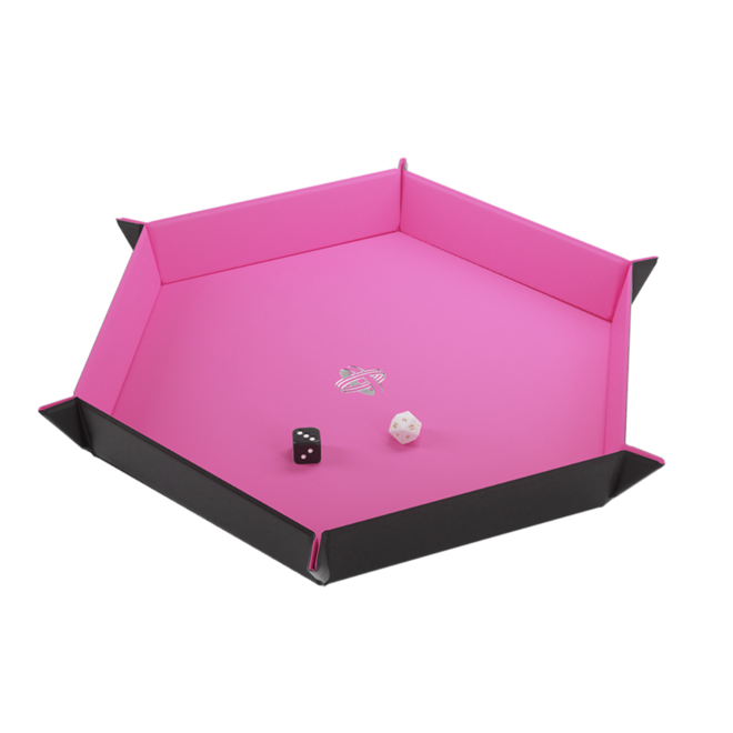 Gamegenic: Magnetic Dice Tray: Hexagonal: Black/Pink