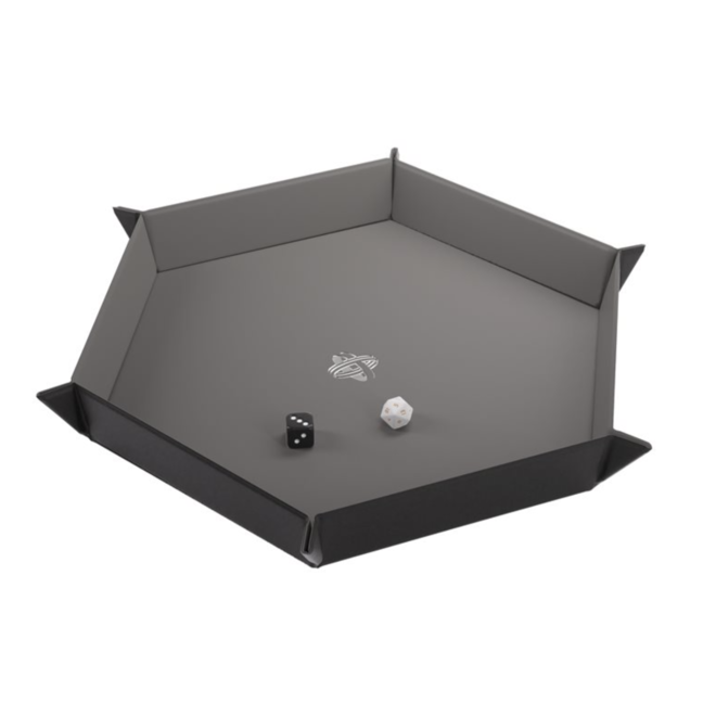 Gamegenic: Magnetic Dice Tray: Hexagonal: Black/Gray