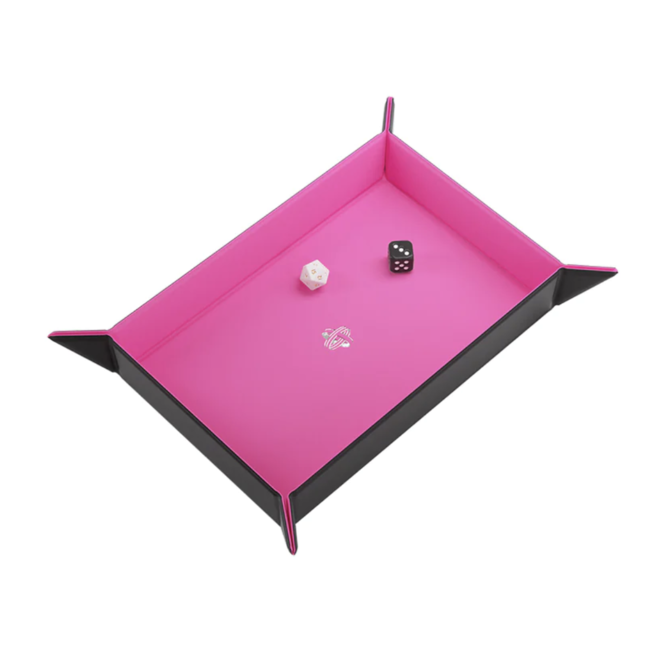 Gamegenic: Magnetic Dice Tray: Rectangular: Black/Pink