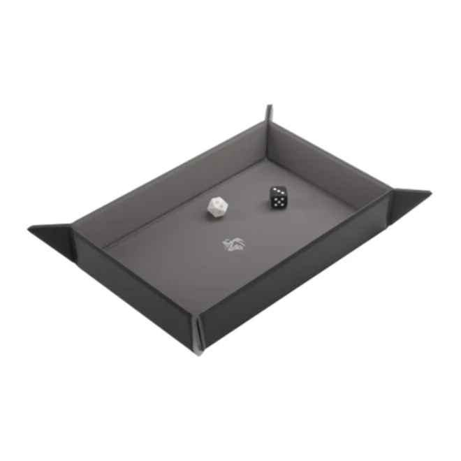 Gamegenic Magnetic Folding Dice Tray - Rectangular: Black/Gray