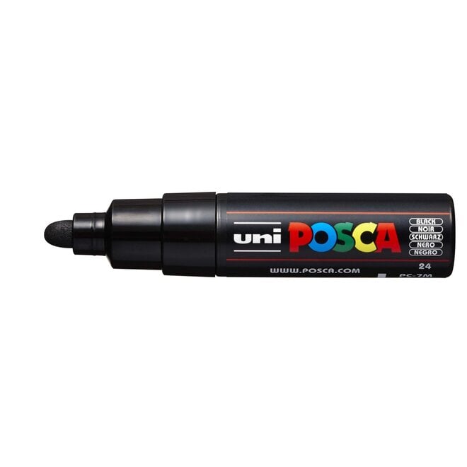 POSCA Paint Markers, PC-7M - Broad - Bullet, Black