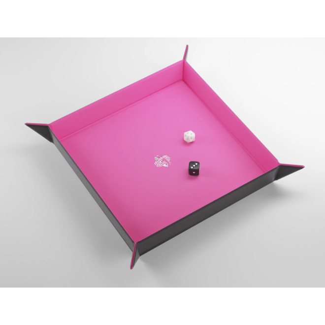 Gamegenic: Magnetic Dice Tray - Square: Black/Pink