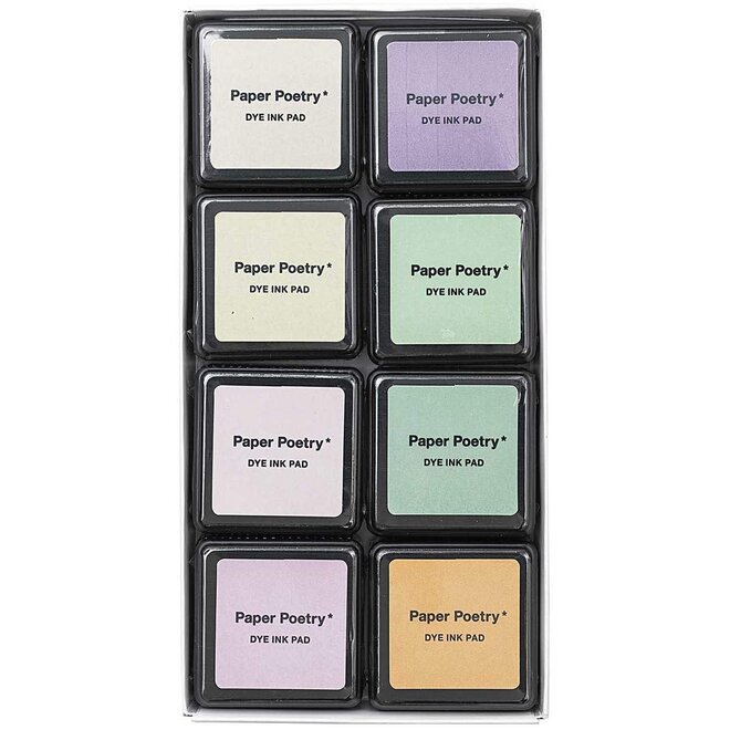 Paper Poetry Stamp Ink Pad, Pastels - 8-Color Set